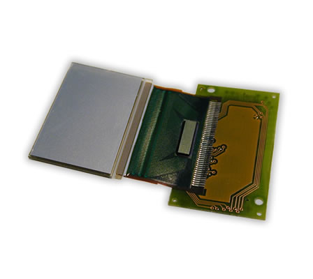 Soldering of an OLED on a PCB.

Hot Bar Soldering with flat soldering bar. 

The positioning of the flex foil on the soldering pads of the PCB is realised with alignment pins and corresponding drillings in flex and PCB.